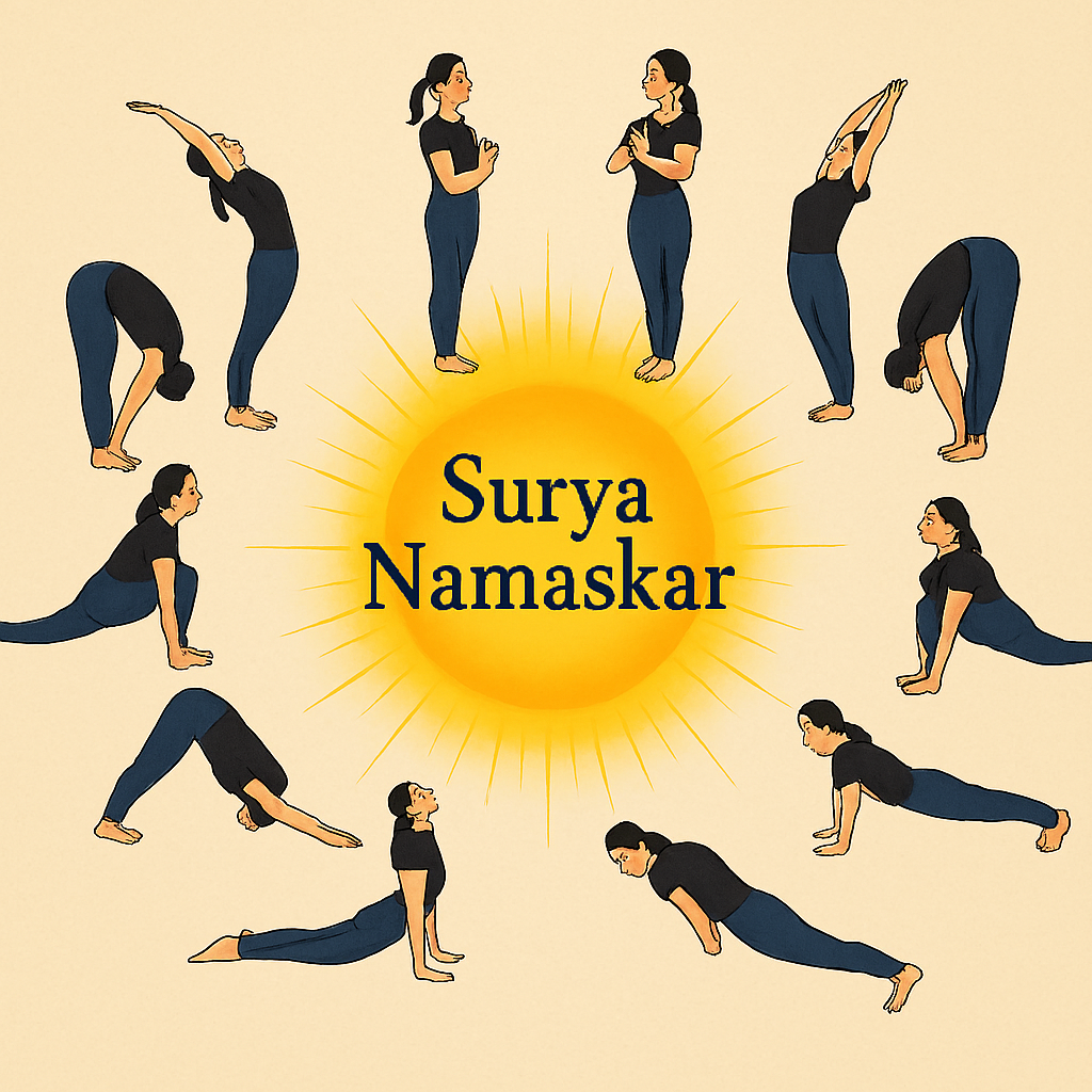 Surya Namaskar: 12 Radiant Movements to Health 2 surya namaskar postures